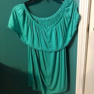 Teal Off the Shoulder Top